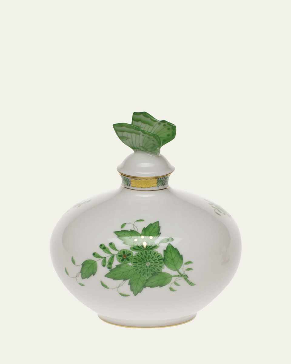 Chinese Bouquet Green Perfume Bottle with Butterfly